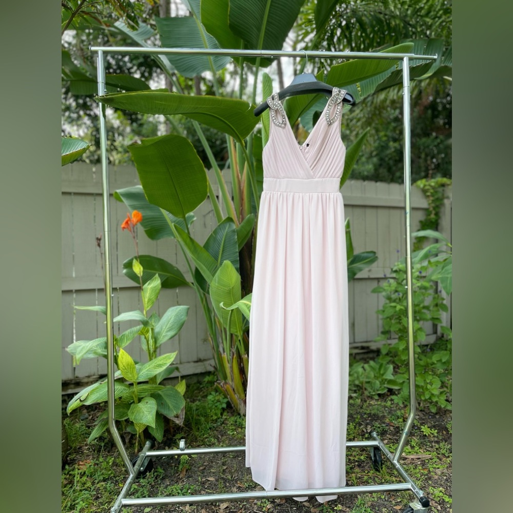 ASOS - TFNC Wrap Front Maxi Bridesmaid Dress With Embellishment
